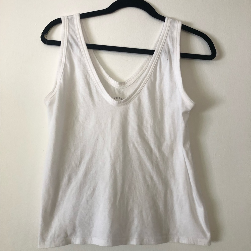 Cotton double v tank everlane